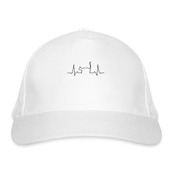 Katze Herzschlag - Bio-Baseballkappe - Weiß - Vorne