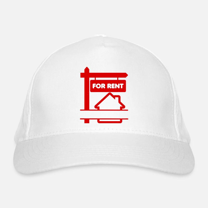 Rotes Logo-Schild zur Miete Bio-Baseballkappe