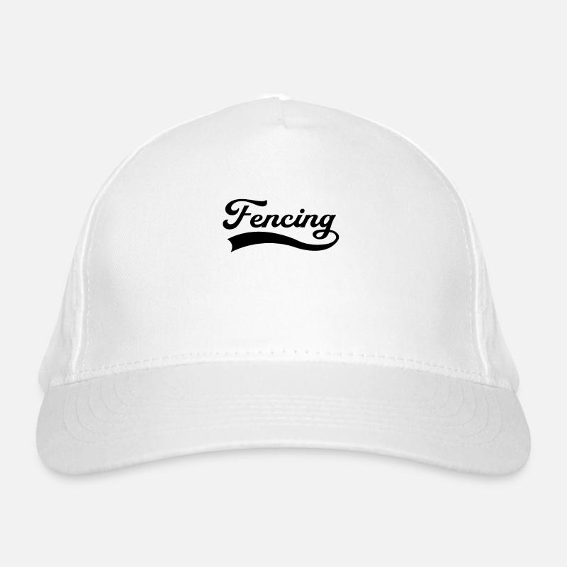 Fechten Schriftzug - Bio-Baseballkappe - Weiß