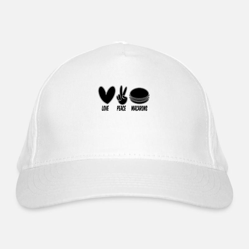 Love Peace Macaron Artfully Snacking Macaron Lover Organic Baseball Cap