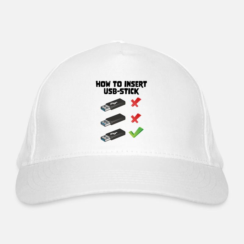 How To Insert USB Stick Funny Programmer Meme Bio-Baseballkappe