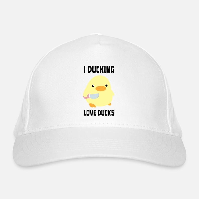 Duckin Love Ducks Duck with knife Ente mit Messer Organic Baseball Cap