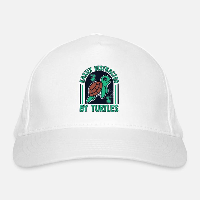 Easily Distracted By Turtles Aquatic Turtle Organic Baseball Cap