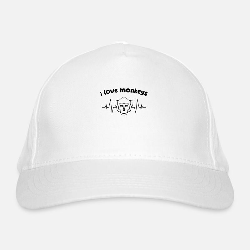 ich liebe Affen Bio-Baseballkappe