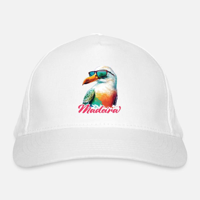 Madeira Urlaub coole bunte Möwe mit Sonnenbrille Bio-Baseballkappe