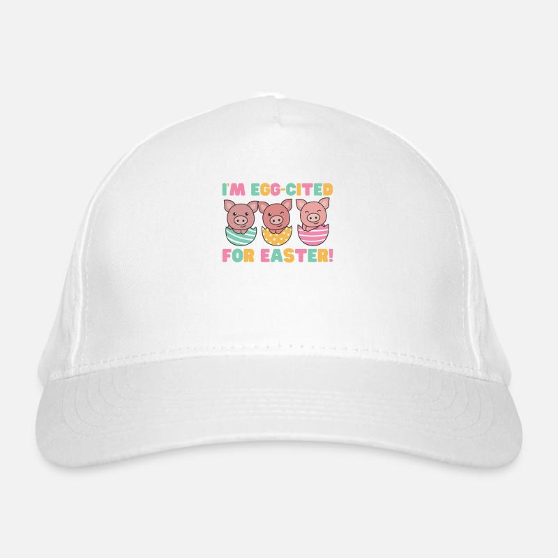 cochons doux à Pâques avec œufs de Pâques porc Casquette classique bio