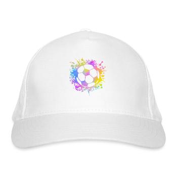 Fußball Ball Aquarell Trainer Fußball - Bio-Baseballkappe - Weiß - Vorne