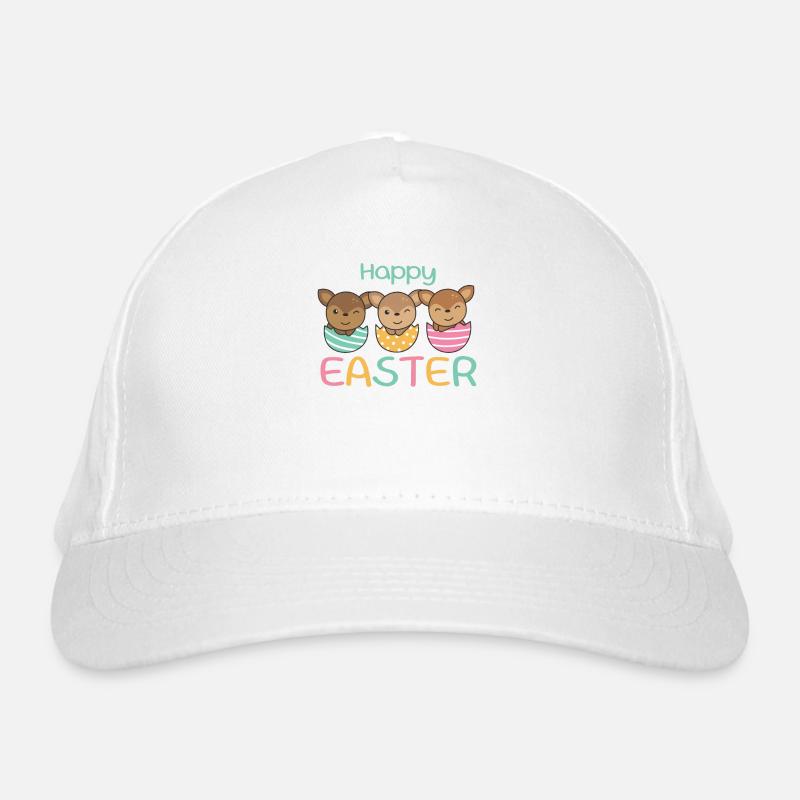 cerf doux à Pâques avec œufs de Pâques cerf Casquette classique bio