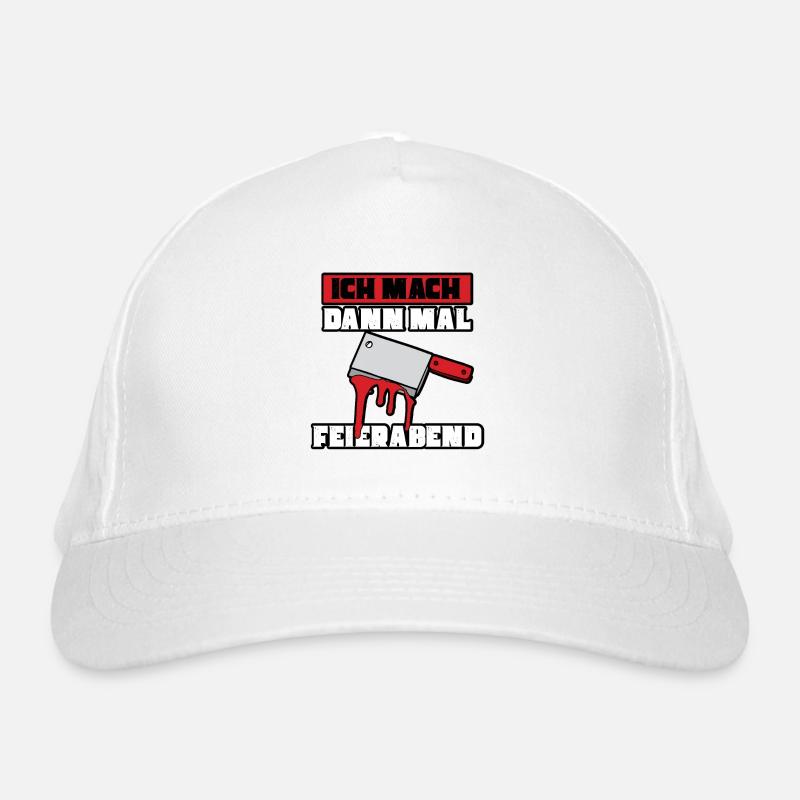 Ich mach dann mal feierabend Metzger Fleischer Bio-Baseballkappe