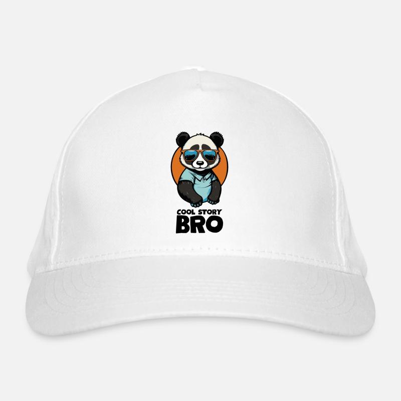 Cool panda "Cool Story Bro" with sunglasses Organic Baseball Cap