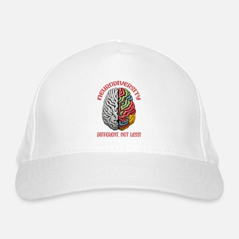 "Different, Not Less" Neurodiversity Organic Baseball Cap