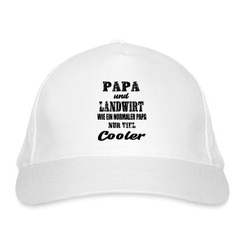 Papa und Landwirt - Bio-Baseballkappe - Weiß - Vorne