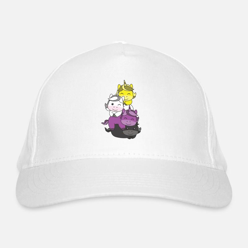 Nonbinary Flag Pride LGBTQ Cute Unicorn Stack Organic Baseball Cap