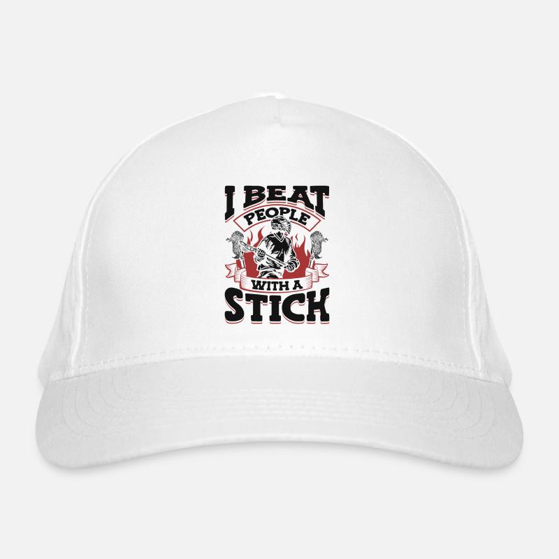 J’ai battu les gens avec un bâton intercrosse laxiste Casquette classique bio