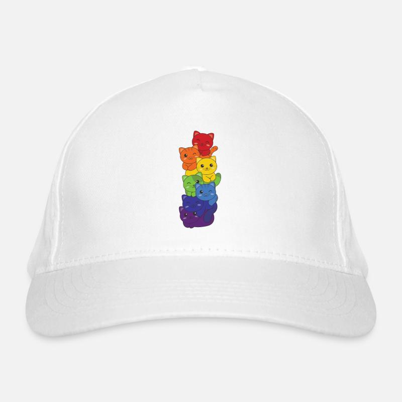 Rainbow Flag Pride LGBTQ Mignon Cat Stack Casquette classique bio
