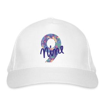 Nombre / 9 / Neuf / Anniversaire / Neuvième / Nombre - Casquette classique bio - blanc - Devant