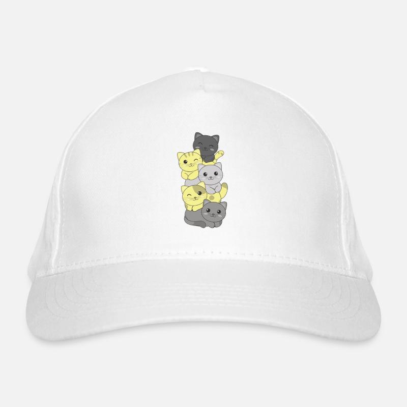 Perigender Flag Pride LGBTQ süßer Katze Stapel Bio-Baseballkappe