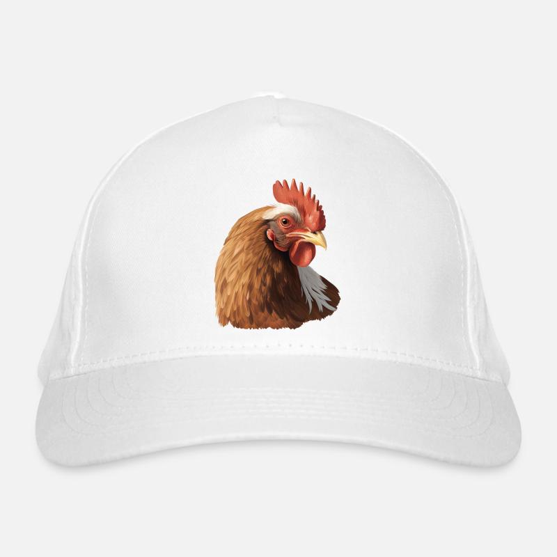I love Chickens - Bio-Baseballkappe - Weiß