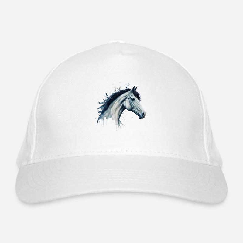Majestueuse aquarelle Peinture de cheval Casquette classique bio