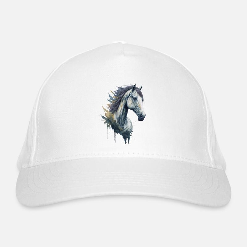 Cheval aquarelle élégant et gracieux Casquette classique bio