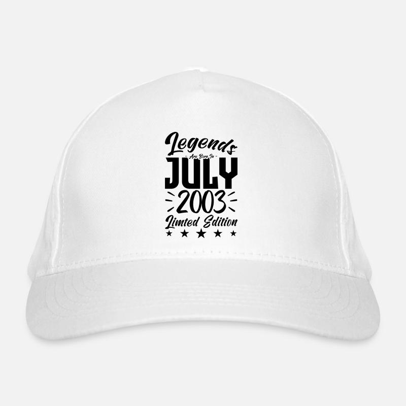Geboren im Juli 2003. Geburtstagsgeschenk. Bio-Baseballkappe