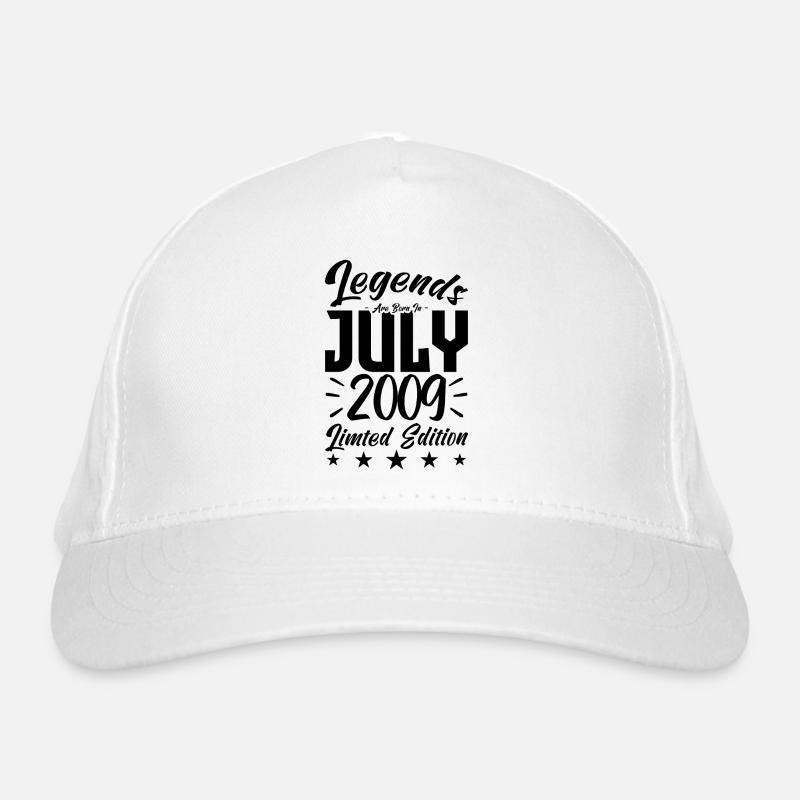 Geboren im Juli 2009. Geburtstagsgeschenk. Bio-Baseballkappe