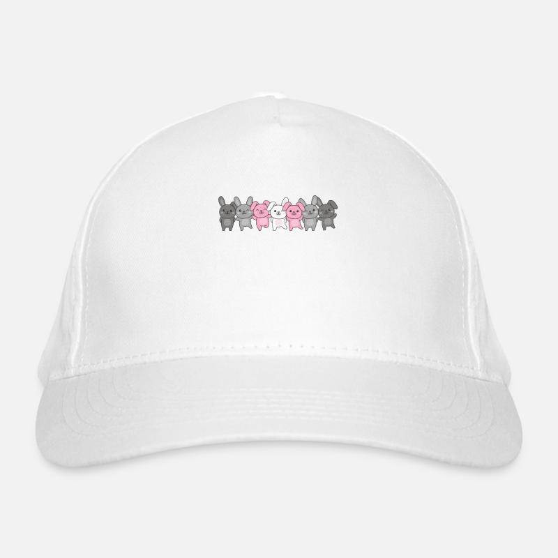 Demigirl Flag Pride LGBTQ Cute Bunny Organic Baseball Cap