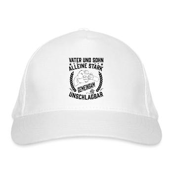 Vater und Sohn - Bio-Baseballkappe - Weiß - Vorne