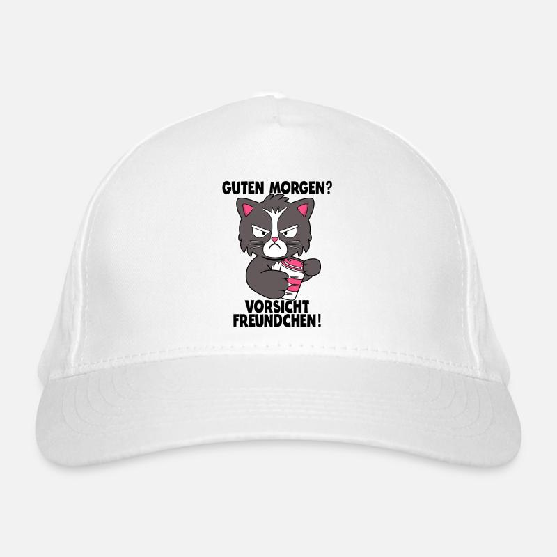 Katze Kaffee Morgenmuffel Langschläfer Geschenk Bio-Baseballkappe