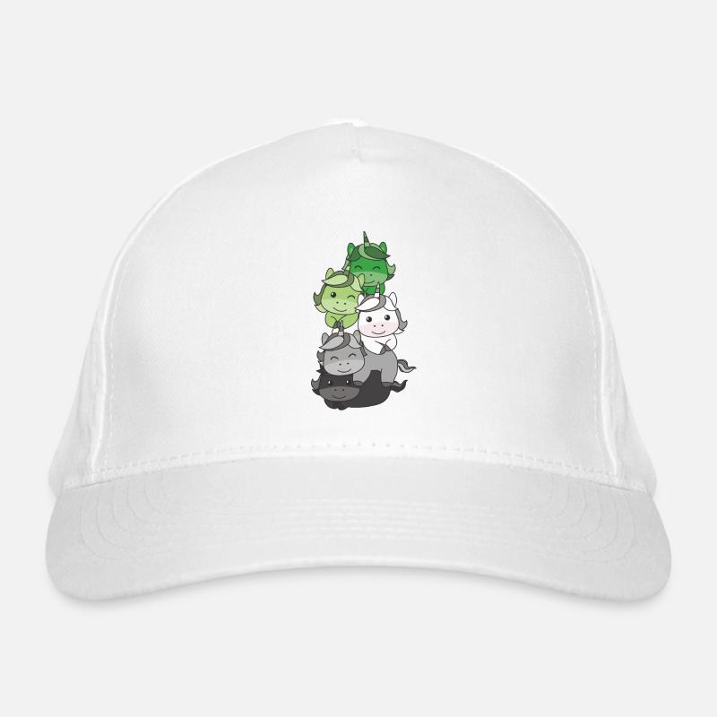 Aromantik Flag Pride LGBTQ süßer Einhorn Stapel Bio-Baseballkappe