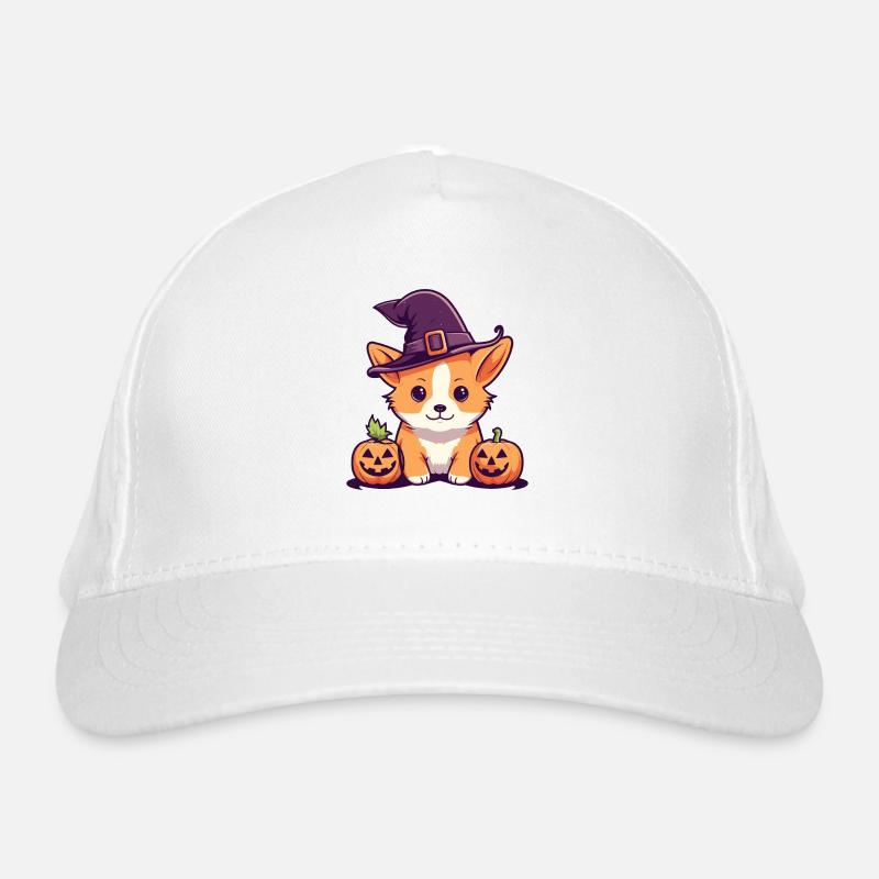 Halloween Chapeau de Sorcière Citrouille Chien Corgi Casquette classique bio