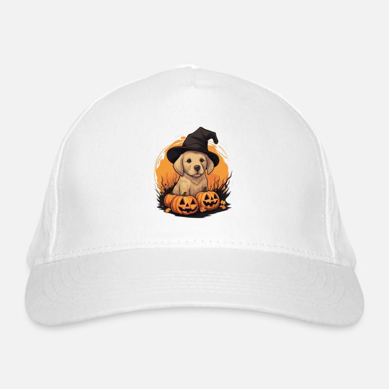 Halloween Witch Hat Pumpkin Dog Labrador Organic Baseball Cap