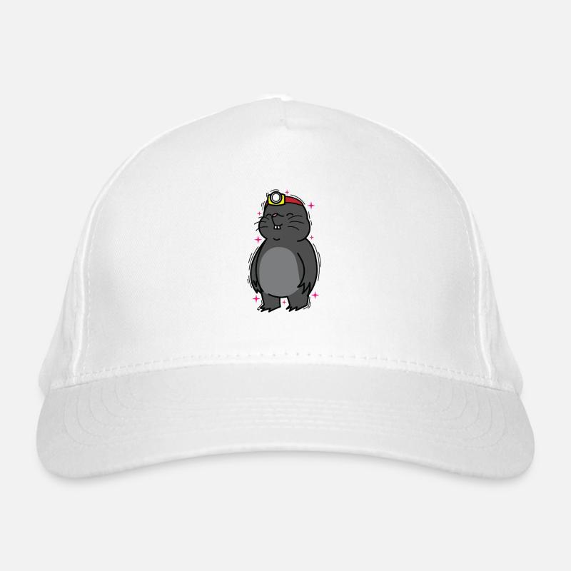Mole with headlamp animal mound Organic Baseball Cap