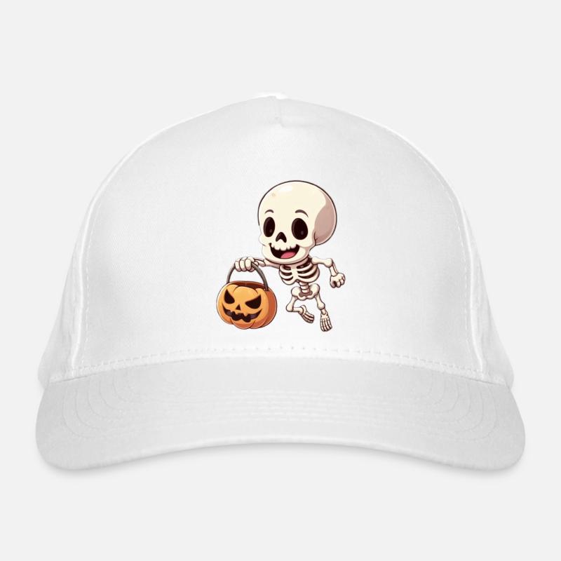 Halloween Happy Skeleton Organic Baseball Cap