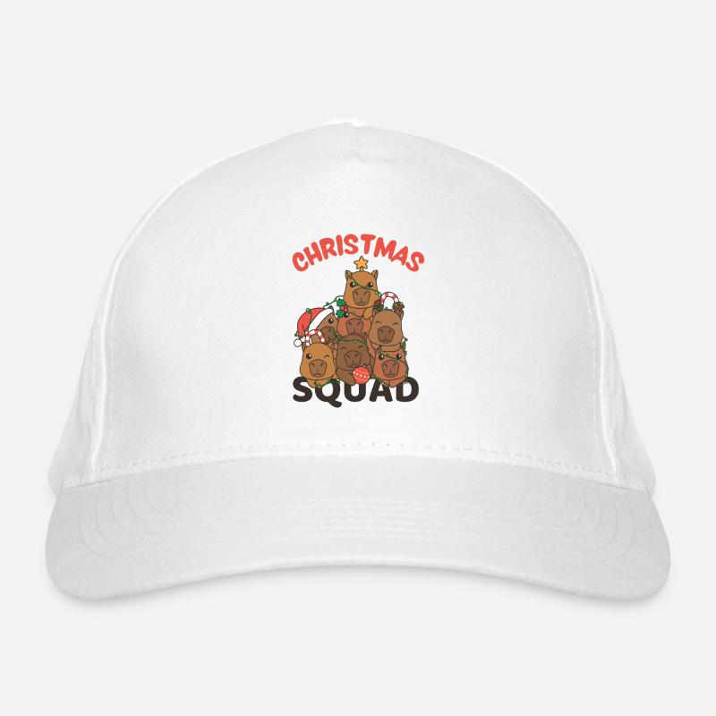 Capybara Christmas Tree Christmas Squad Capybaras Organic Baseball Cap