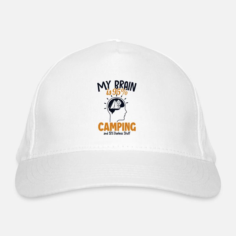 My Brain is 95% Camping Campsite Tents Organic Baseball Cap