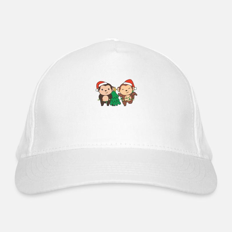Monkey, Christmas, Winter, Animals, Monkeys Organic Baseball Cap