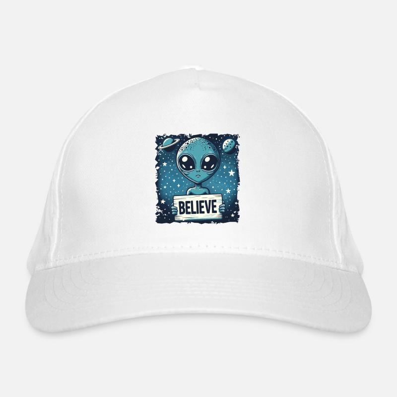 Funny Alien Alien Believe Organic Baseball Cap