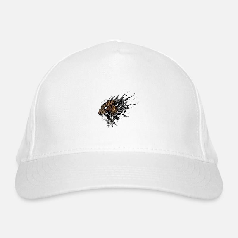 Heftiges Säbelzahntiger-Tattoo-Design Bio-Baseballkappe