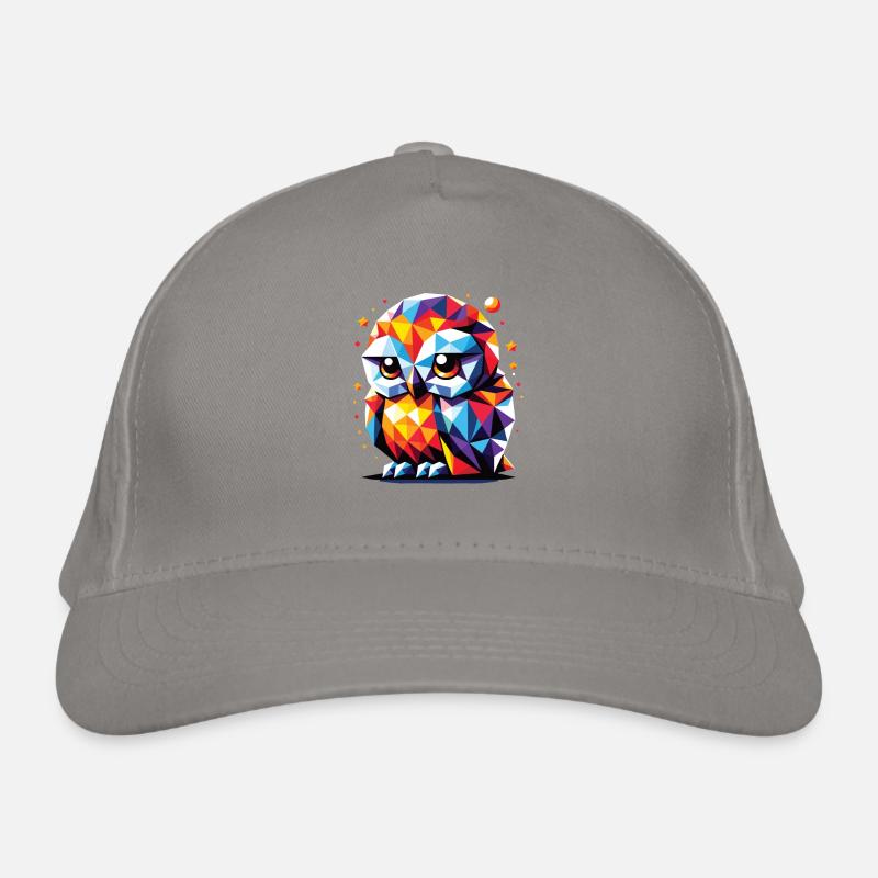 Night Owl Night Duty Polygon Vector Owl Organic Baseball Cap