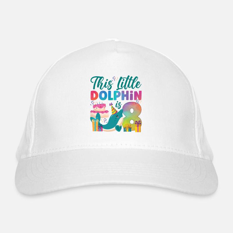 Aquarelle de dauphin 8e anniversaire Casquette classique bio