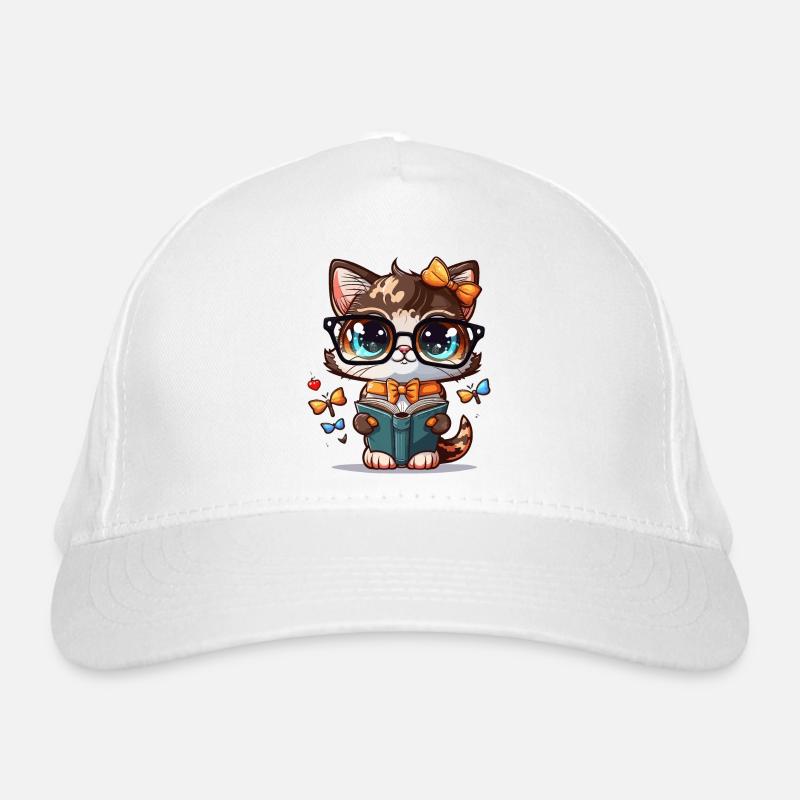 The Bookworm Cat Organic Baseball Cap