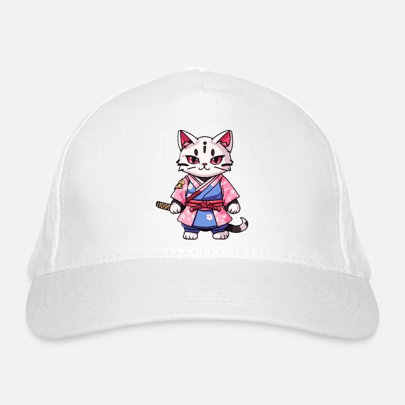 Samurai Katze & Kirschblüten #14 Bio-Baseballkappe