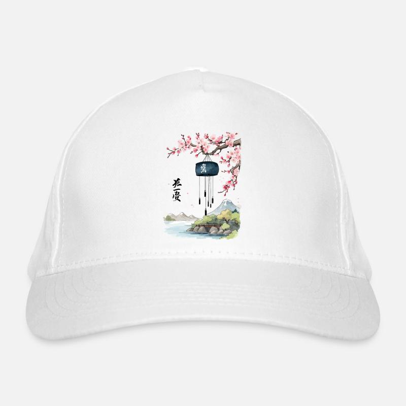 Japanese Landscape Retro Ukiyo-E Wind Bells Organic Baseball Cap
