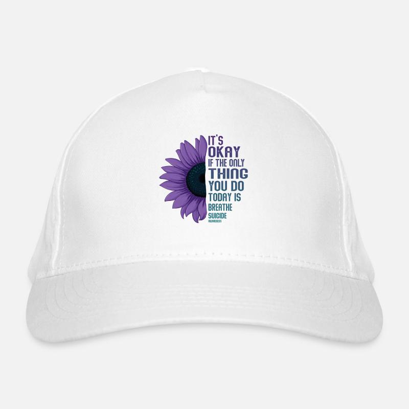 Guerrier de la santé mentale violet et turquoise Casquette classique bio