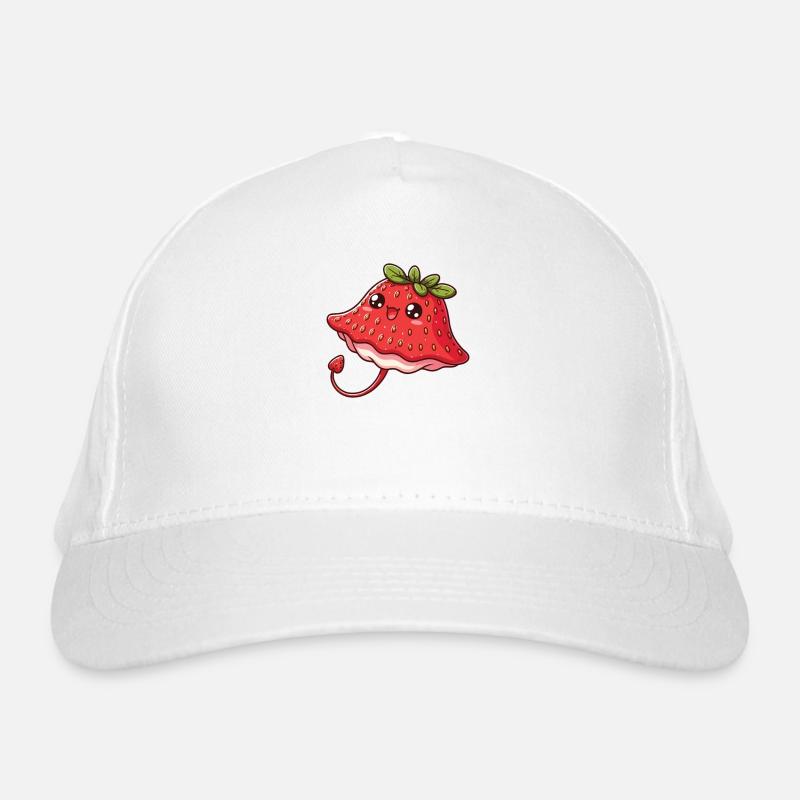 Erdbeere Stachelrochen lustiges Tier aus Obst Bio-Baseballkappe