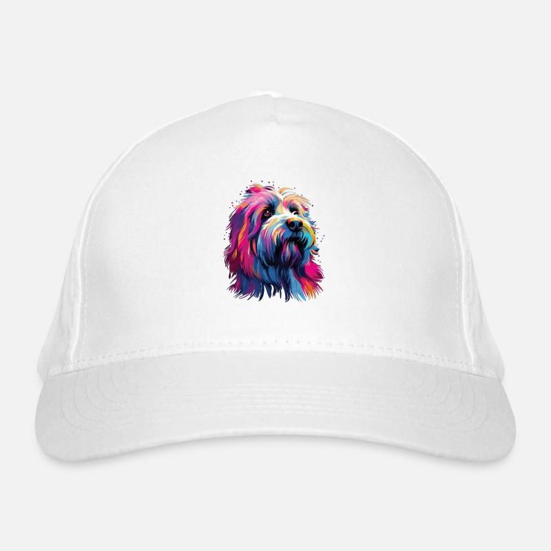 Wasserfarben Farbenfroher Bearded Collie Bio-Baseballkappe