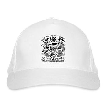 Anniversaire 1986 Mars 1986 né en Mars 1986 - Casquette classique bio - blanc - Devant