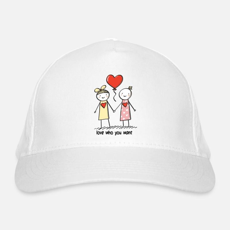 Stick Figure Lesbian Lovers Love Organic Baseball Cap
