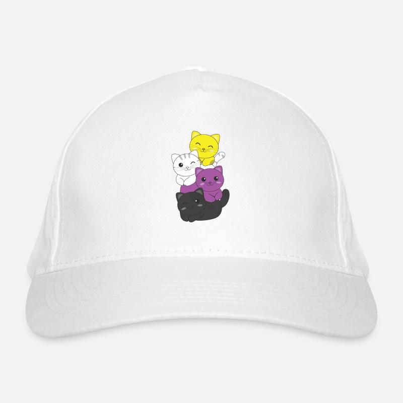 Nonbinary Flag Non Binary Pride LGBTQ Cute Cat Organic Baseball Cap